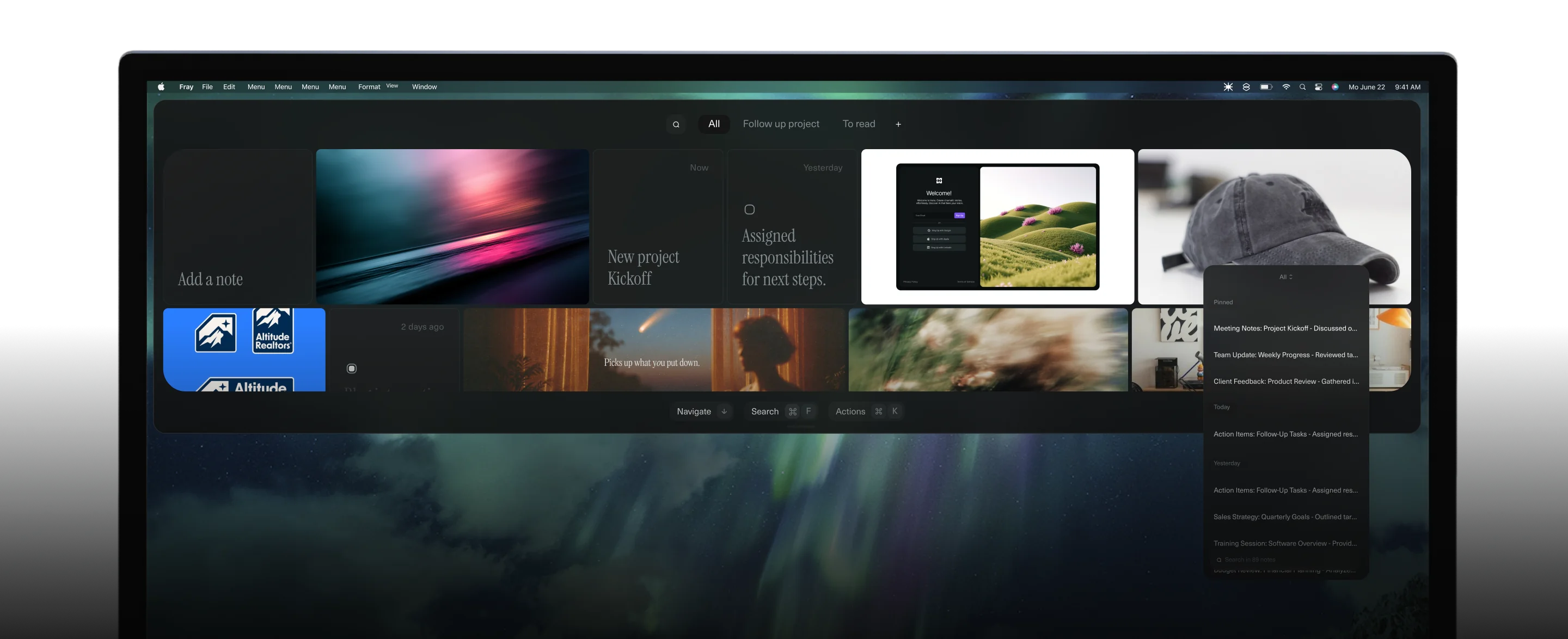 Fray app mockup on macOS